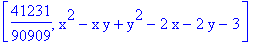[41231/90909, x^2-x*y+y^2-2*x-2*y-3]